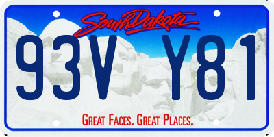SD license plate 93VY81