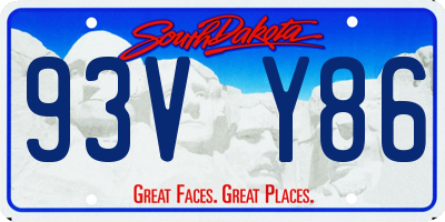 SD license plate 93VY86