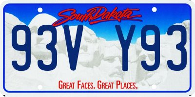 SD license plate 93VY93