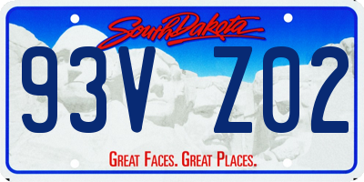 SD license plate 93VZ02