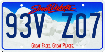 SD license plate 93VZ07