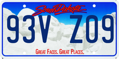 SD license plate 93VZ09