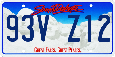 SD license plate 93VZ12