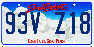 SD license plate 93VZ18