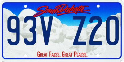 SD license plate 93VZ20