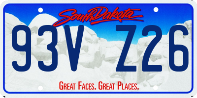 SD license plate 93VZ26