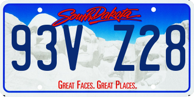 SD license plate 93VZ28
