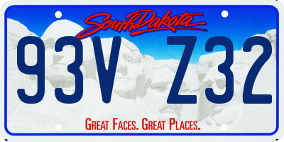 SD license plate 93VZ32