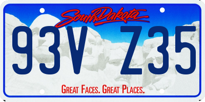 SD license plate 93VZ35