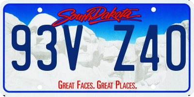 SD license plate 93VZ40