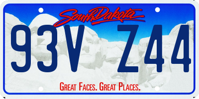 SD license plate 93VZ44
