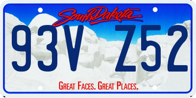 SD license plate 93VZ52