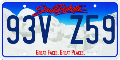 SD license plate 93VZ59