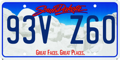 SD license plate 93VZ60