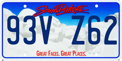 SD license plate 93VZ62