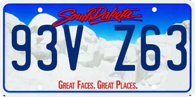 SD license plate 93VZ63