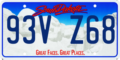 SD license plate 93VZ68