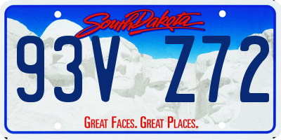SD license plate 93VZ72