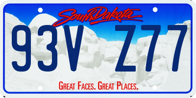 SD license plate 93VZ77