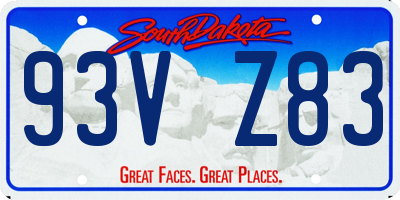 SD license plate 93VZ83