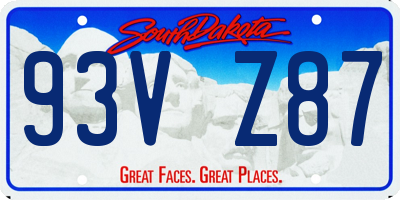SD license plate 93VZ87