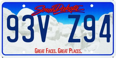 SD license plate 93VZ94