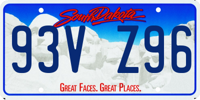 SD license plate 93VZ96