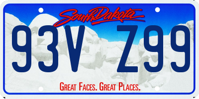 SD license plate 93VZ99