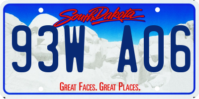 SD license plate 93WA06