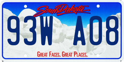 SD license plate 93WA08