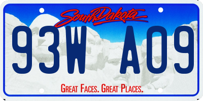 SD license plate 93WA09