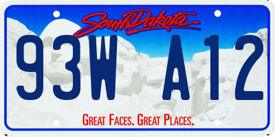SD license plate 93WA12
