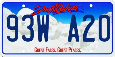 SD license plate 93WA20