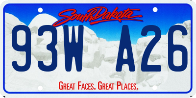 SD license plate 93WA26