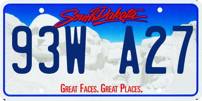 SD license plate 93WA27