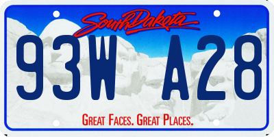 SD license plate 93WA28