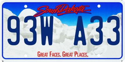 SD license plate 93WA33