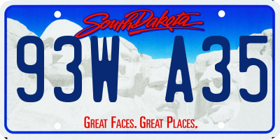 SD license plate 93WA35