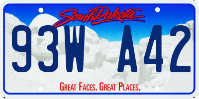 SD license plate 93WA42