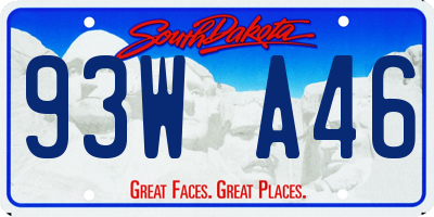 SD license plate 93WA46