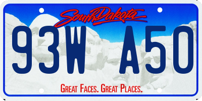 SD license plate 93WA50
