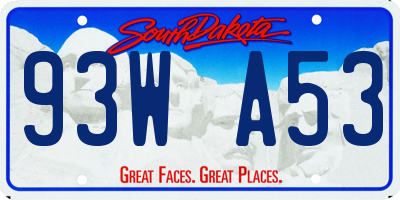 SD license plate 93WA53