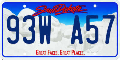 SD license plate 93WA57