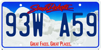 SD license plate 93WA59