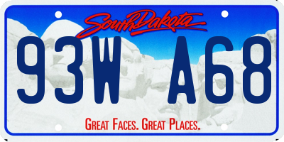 SD license plate 93WA68