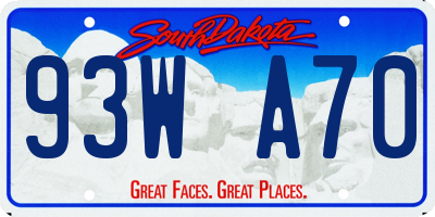 SD license plate 93WA70