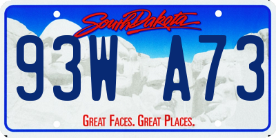 SD license plate 93WA73
