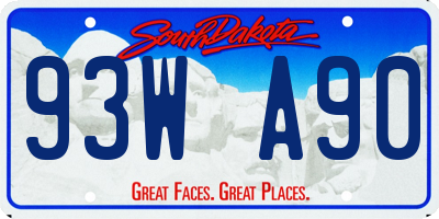SD license plate 93WA90