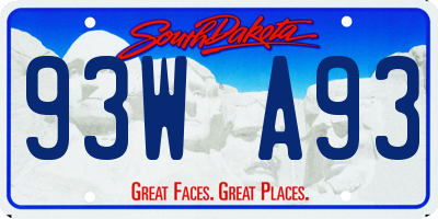 SD license plate 93WA93