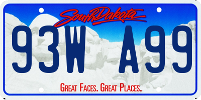 SD license plate 93WA99